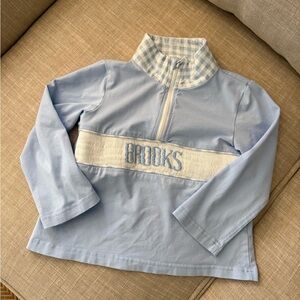 Brooks Monogrammed Smocked Quarter Zip
